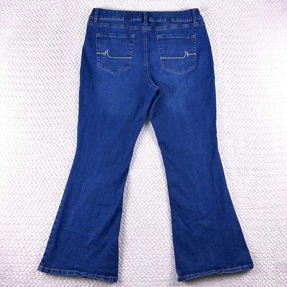 M Jeans Maurices Mid Rise Dark Wash Mid Rise Womens Blue Jeans Sz 16 Short - Picture 4 of 14